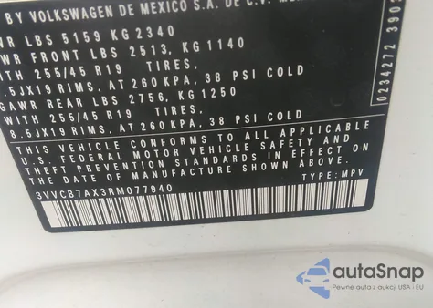 2024 Volkswagen Tiguan 2.0T Se R-Line Black z USA, uszkodzony, nr VIN 3VVCB7AX3RM077940